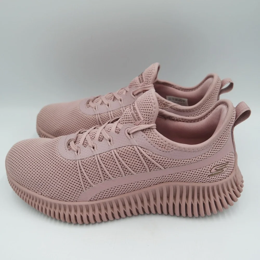 Skechers BOBS Sport Squad Mauve Pink Knit Sneakers 117417 Womens 6.5